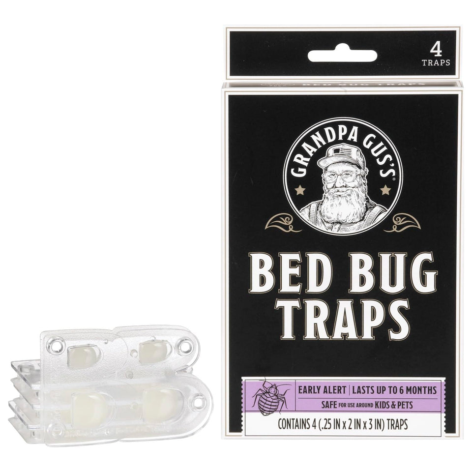 Grandpa Gus's bed bug trap under mattress for early detection and monitoring.