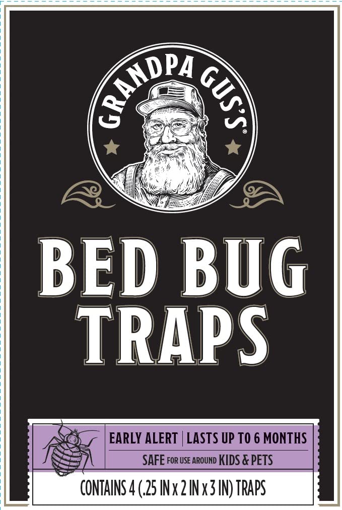 Grandpa Gus's glue trap in hotel luggage screens for bed bugs before travel.