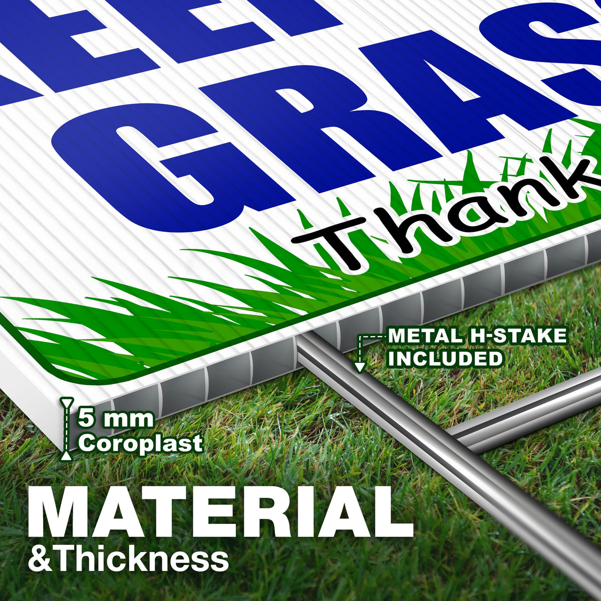 Granatan dogs-not-allowed sign 8x12 3pc helps safeguard lawns in busy areas.