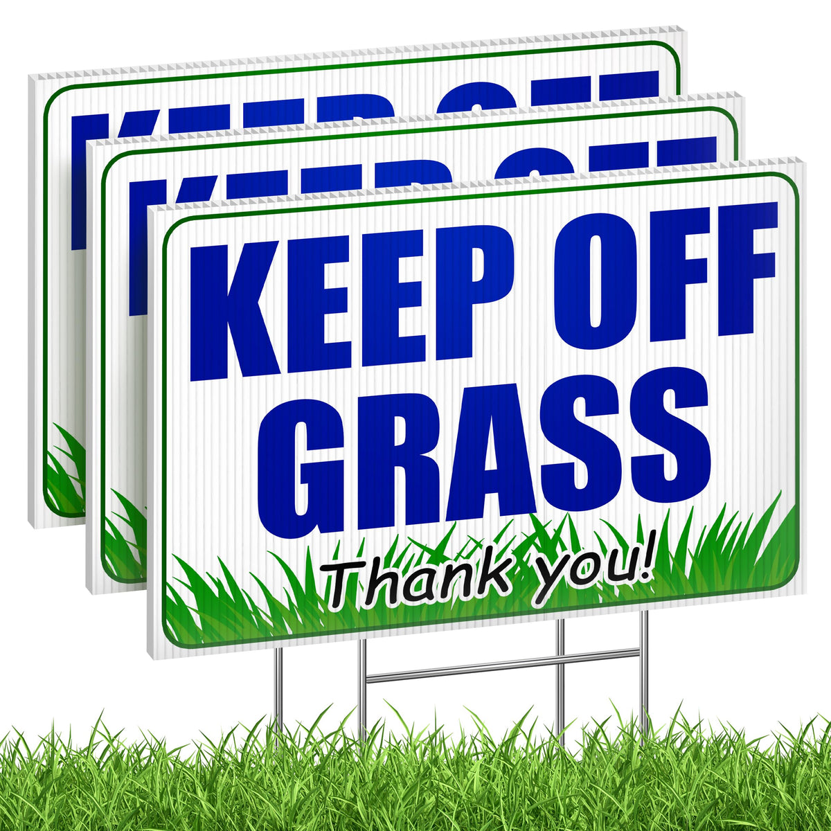 Granatan keep-off-grass sign yard 3pc clearly visible from afar, protecting delicate turf.