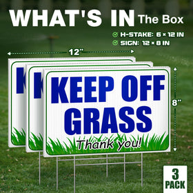 Granatan keep-off-grass sign yard 3pc ensures pedestrians notice the message.
