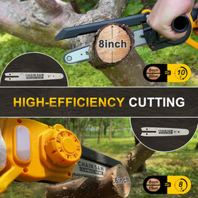 Grass One mini chainsaw with 6in bar included for tight trimming