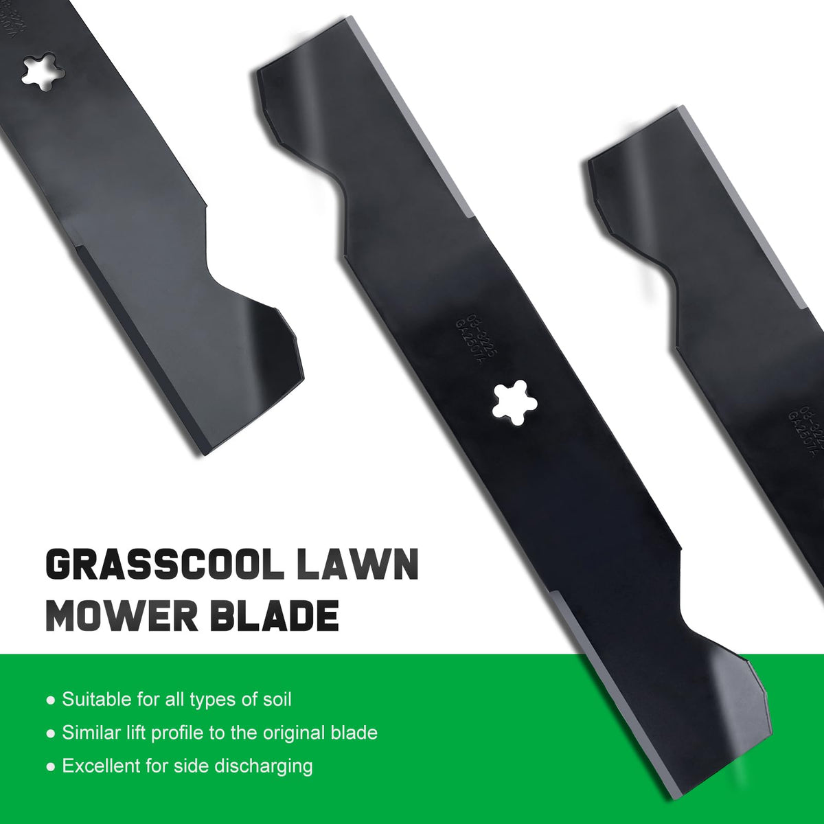 Grasscool compatibility notice reminds to match replacement numbers and sizes