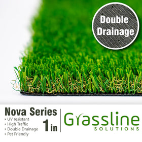 Grassline Solutions artificial grass strip being installed in a yard