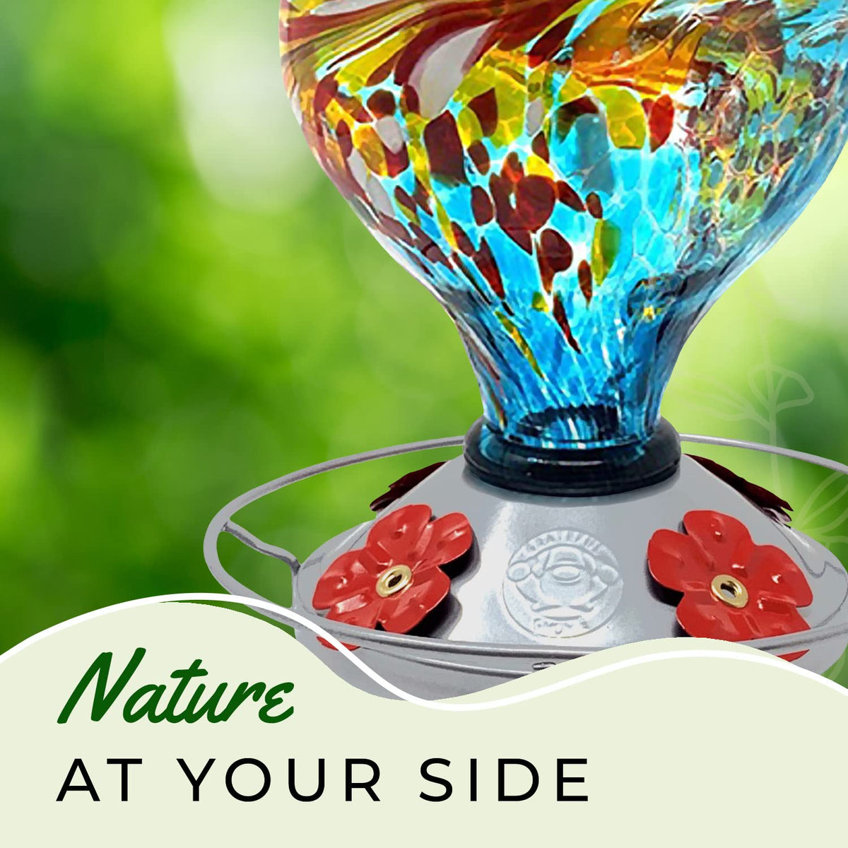 Grateful Gnome durable thick glass doubles as garden decor