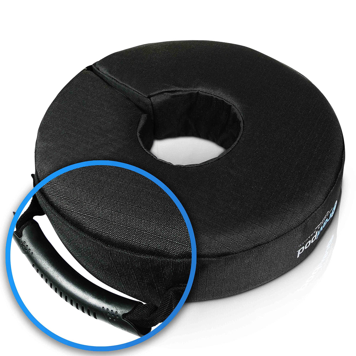 Gravipod 14-inch mini adjustable wrap-around design fits poles and narrow bases.