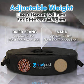 Gravipod 14-inch mini umbrella stability provides a solid base for patio shade setups.