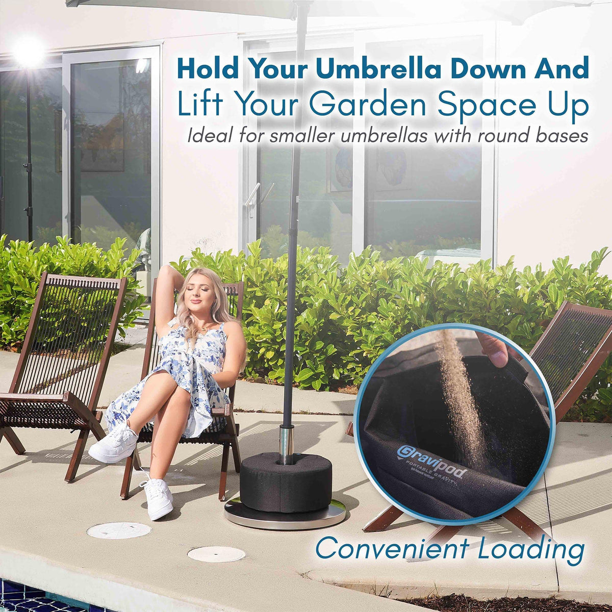 Gravipod leak-resistant design keeps sand sealed and spill-free.