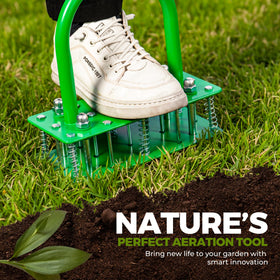 GrdnCare aerator with 6 springs auto-cleaning minimizes clogging during use.