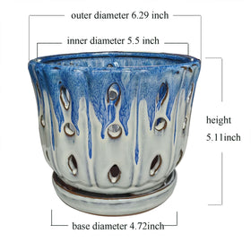 Grdthzey 6in pot highlights glazed finish and aeration.
