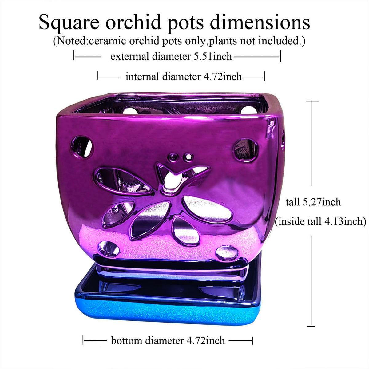 Grdthzey orchid pot bottom drainage hole purple supports proper water management.