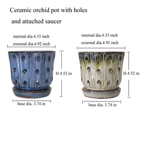 Grdthzey orchid pot pattern closeup shows carved air ventilation details.