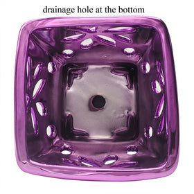 Grdthzey purple pearl glaze orchid pot emphasizing color depth.