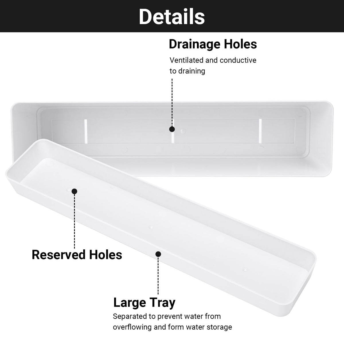 GREANER ABS plastic planter, durable and weather-resistant for indoor or outdoor use
