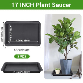 GREANER black plant saucer ideal for indoor and outdoor pots.