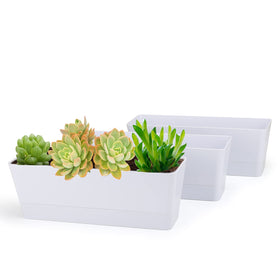 GREANER flower boxes 3-pack window box set for compact herb gardening