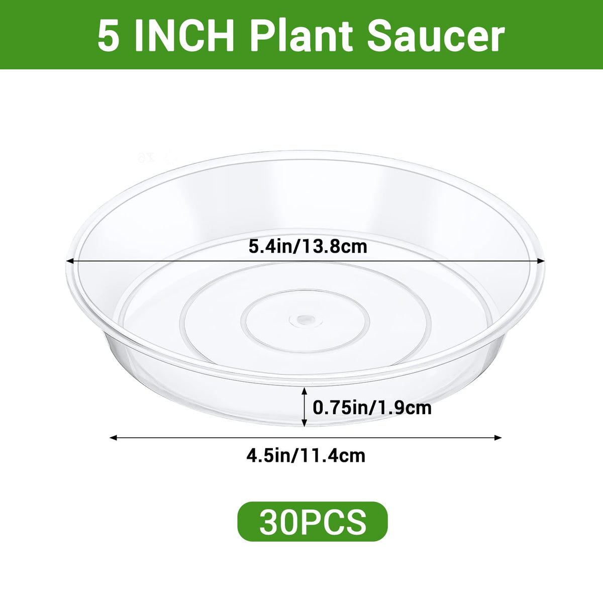 GREANER heavy-duty 5-inch saucer, bottom view shows sturdy base.
