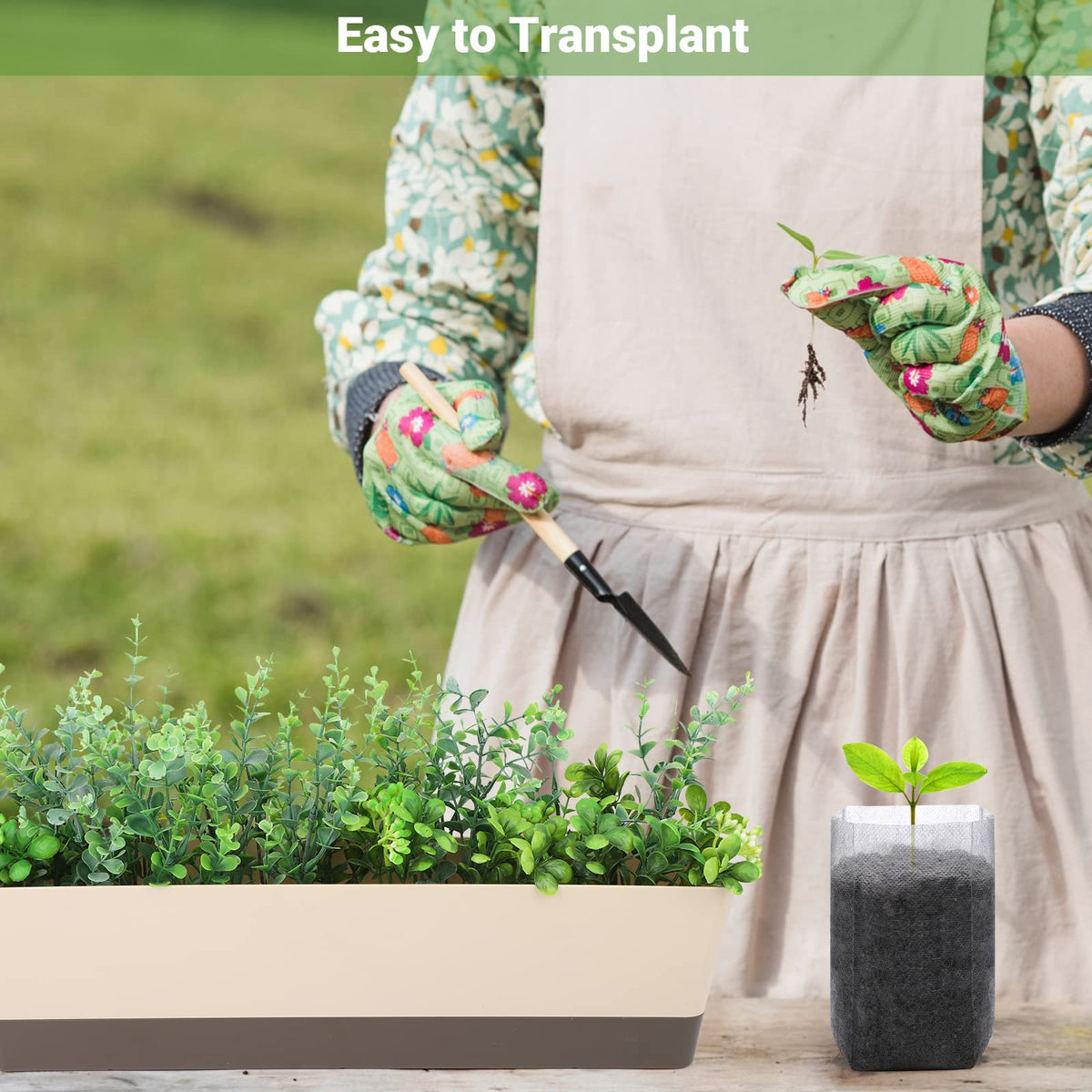 GREANER seedling bag used for indoor and outdoor gardening scenarios.
