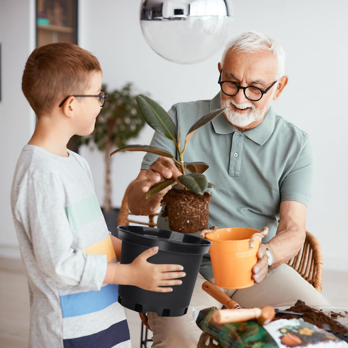 Versatile GREANER pots used indoors and outdoors for flowers, herbs, and veggies