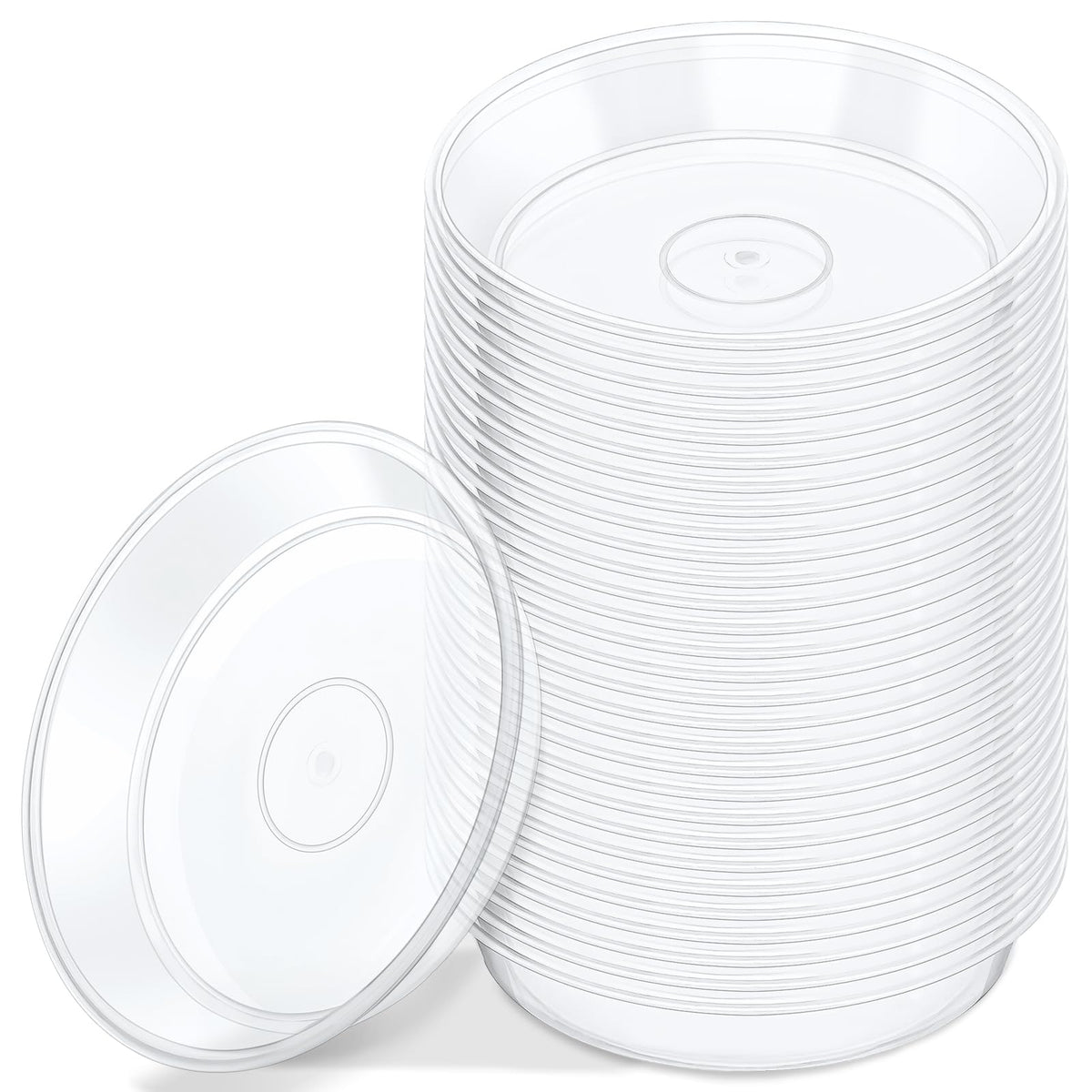 GREANER 4-inch clear plant saucer top view protects surfaces from spills.