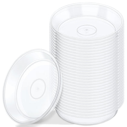 GREANER 4-inch clear plant saucer top view protects surfaces from spills.