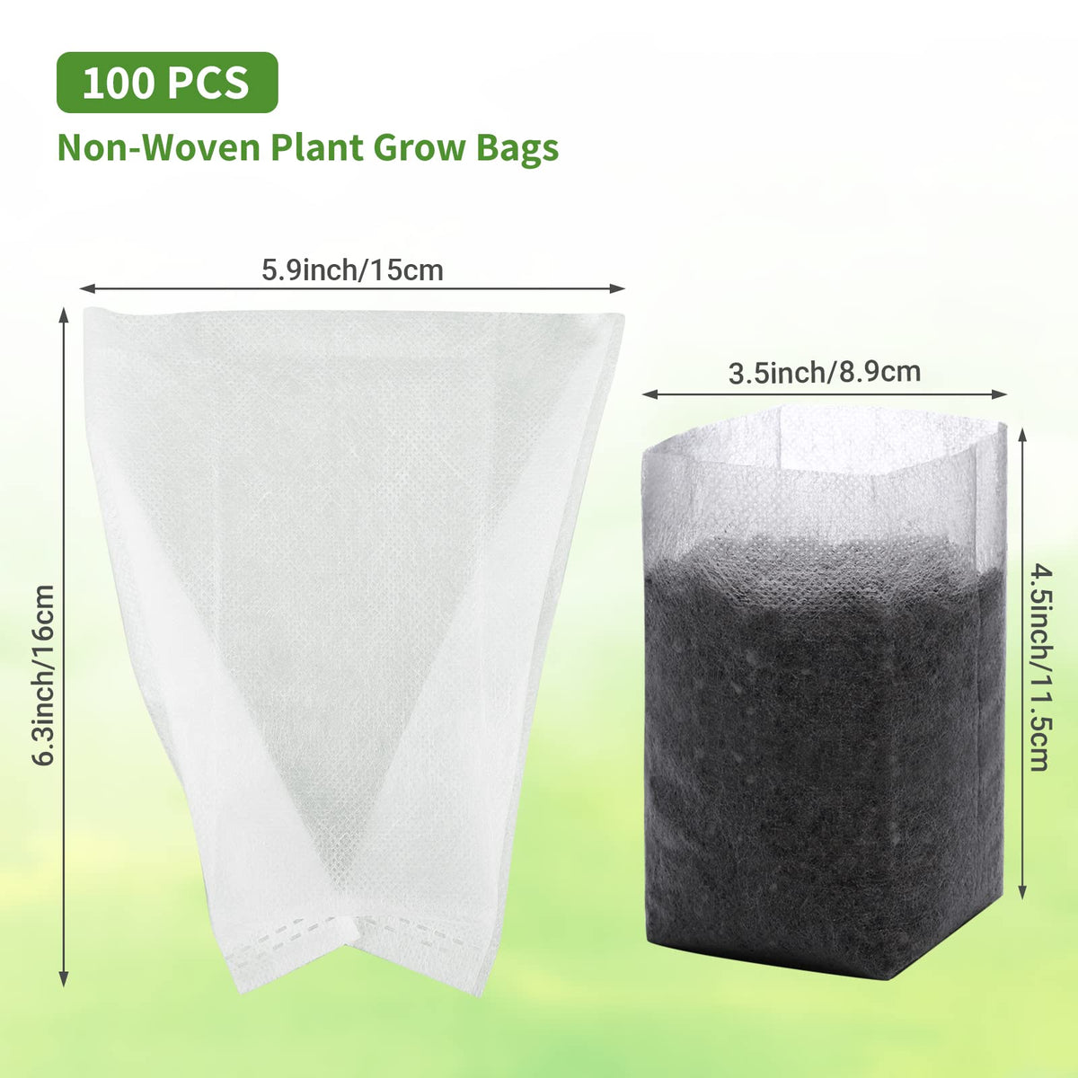 GREANER seedling bag during transplanting scene highlighting ease of use.
