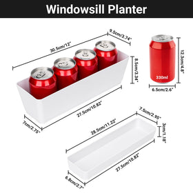 GREANER window planter with removable saucer for easy cleaning