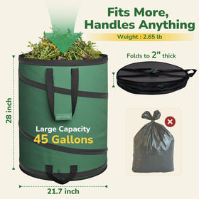 GreatBuddy 600D waterproof material resists wet leaves and debris.