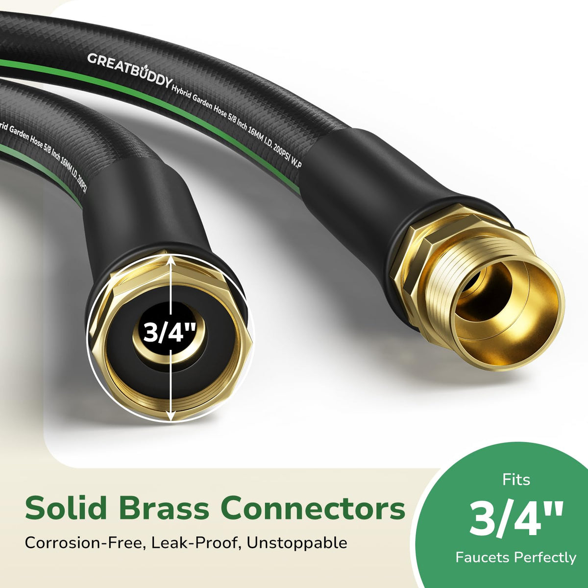 GreatBuddy all-weather flexibility keeps the hose bendable from cold to hot conditions.