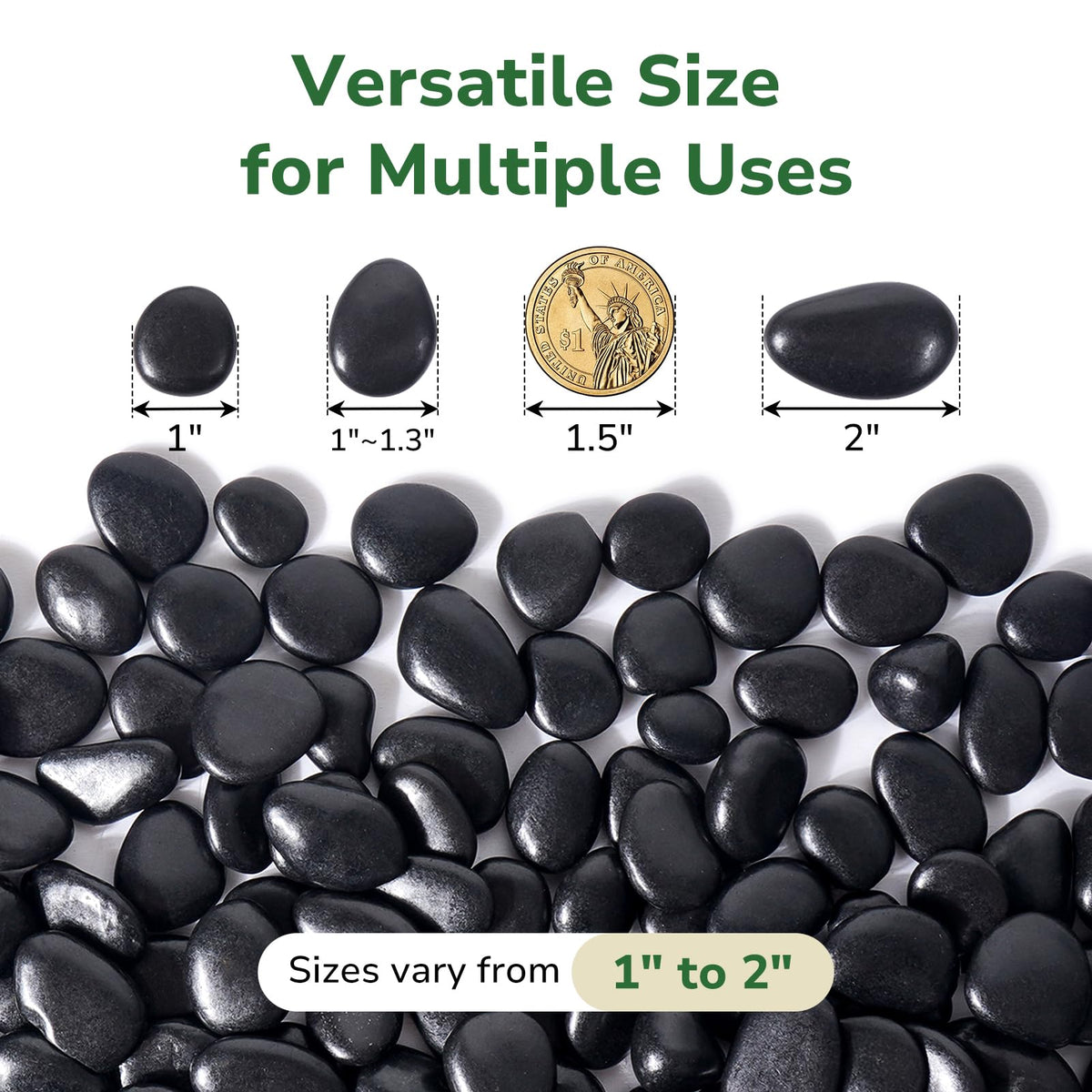 GreatBuddy Black River Rocks in a vase: versatile decor for indoor arrangements.