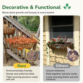 GreatBuddy coco liner adds rustic texture to indoor planters.