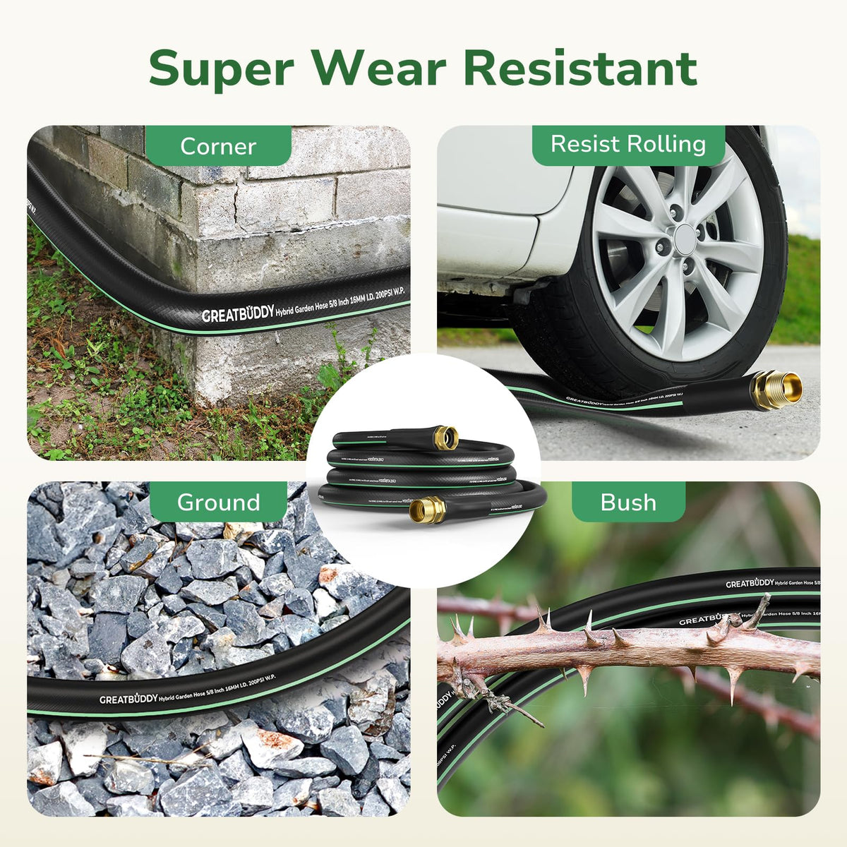 GreatBuddy garden hose storage roll proves easy roll-and-store convenience.