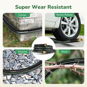 GreatBuddy garden hose storage roll proves easy roll-and-store convenience.
