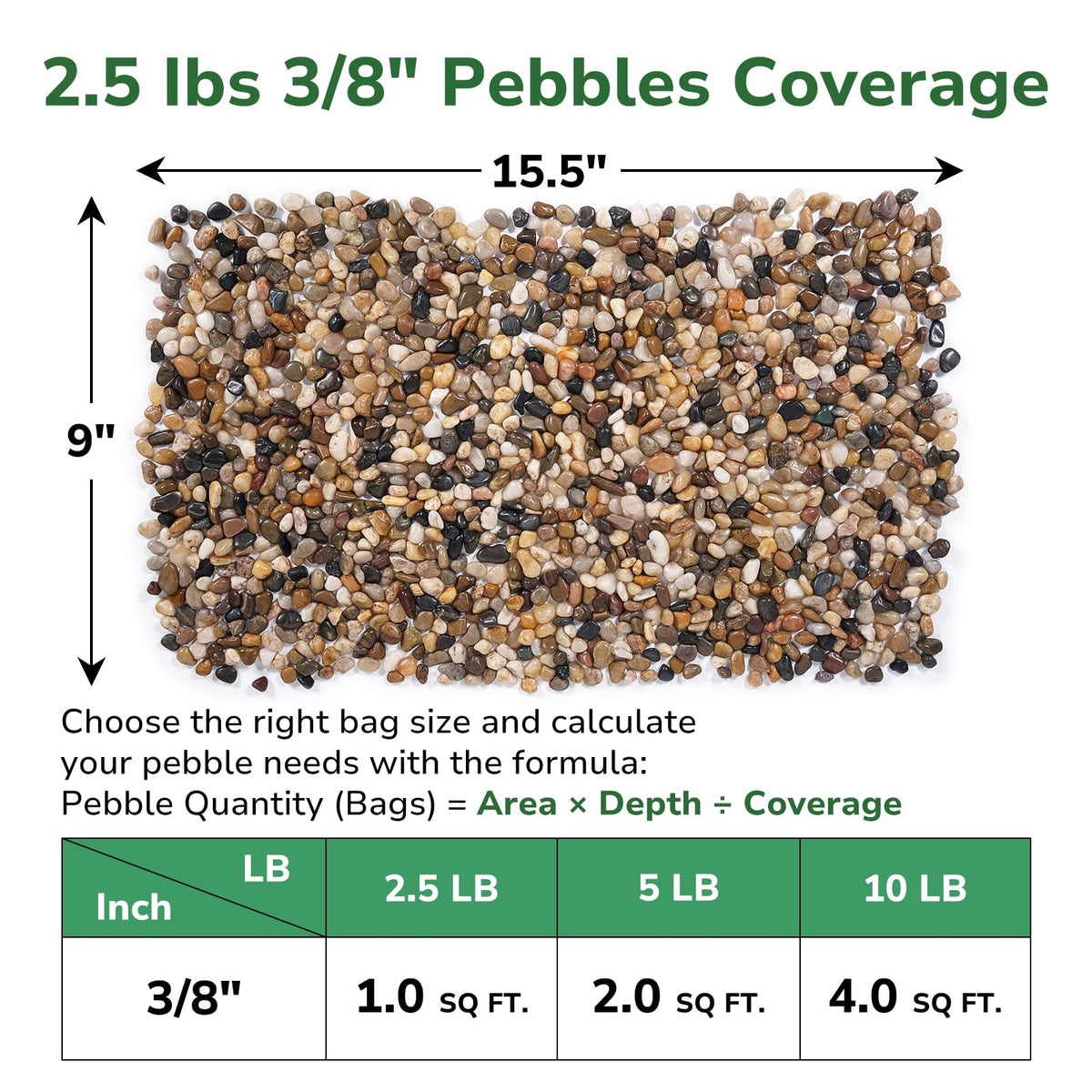 GreatBuddy pebbles for vases providing decorative color and soil control