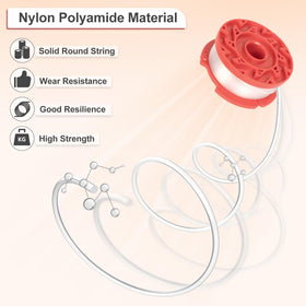 GreatBuddy spool boosts trimming efficiency with flexible nylon line.