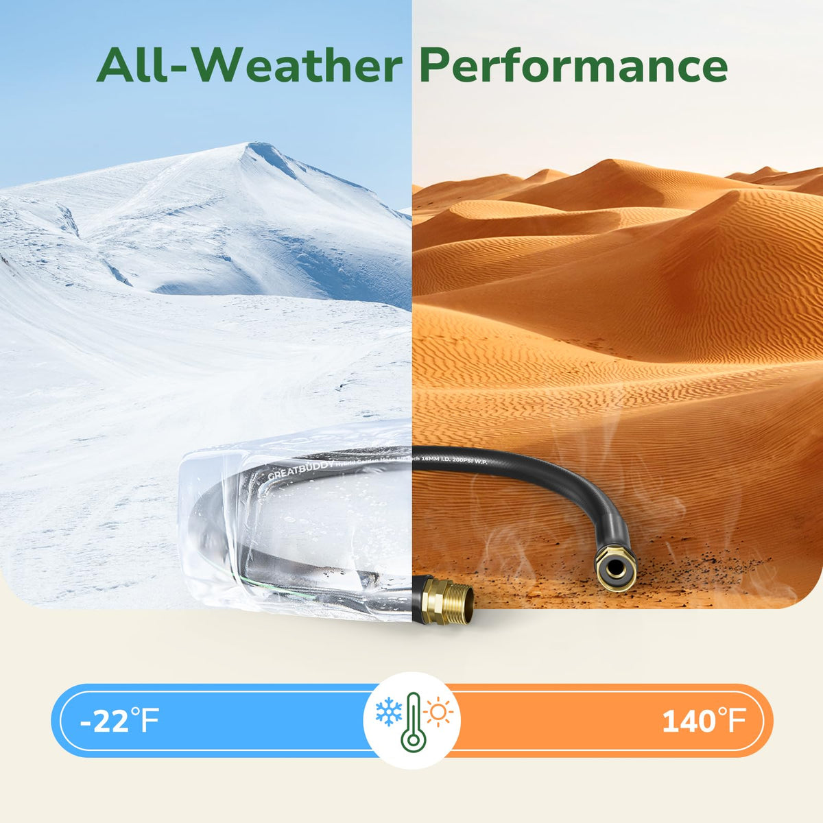 GreatBuddy ultra-lightweight hose enables easy handling for seniors and beginners.