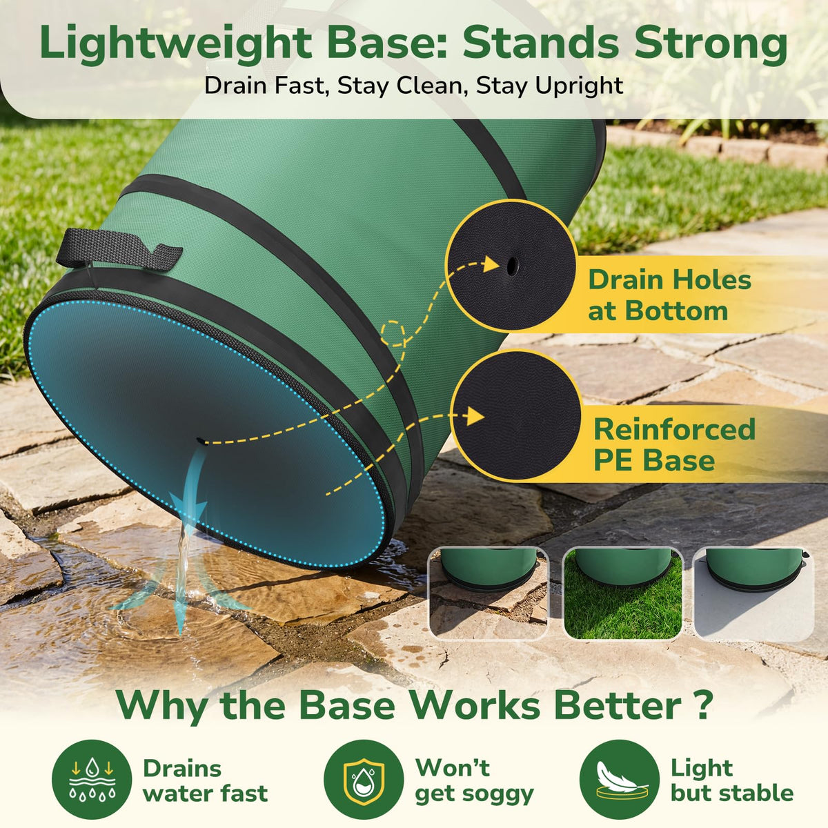 GreatBuddy 21.7 inch wide opening for easy loading of leaves and debris.