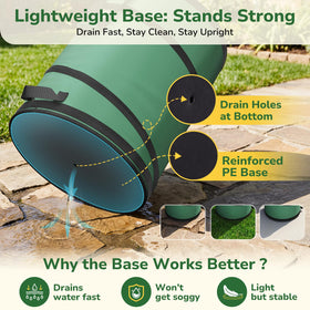 GreatBuddy 21.7 inch wide opening for easy loading of leaves and debris.