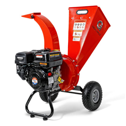 GreatCircleUSA Mini Wood Chipper front view showing compact power for yard debris processing
