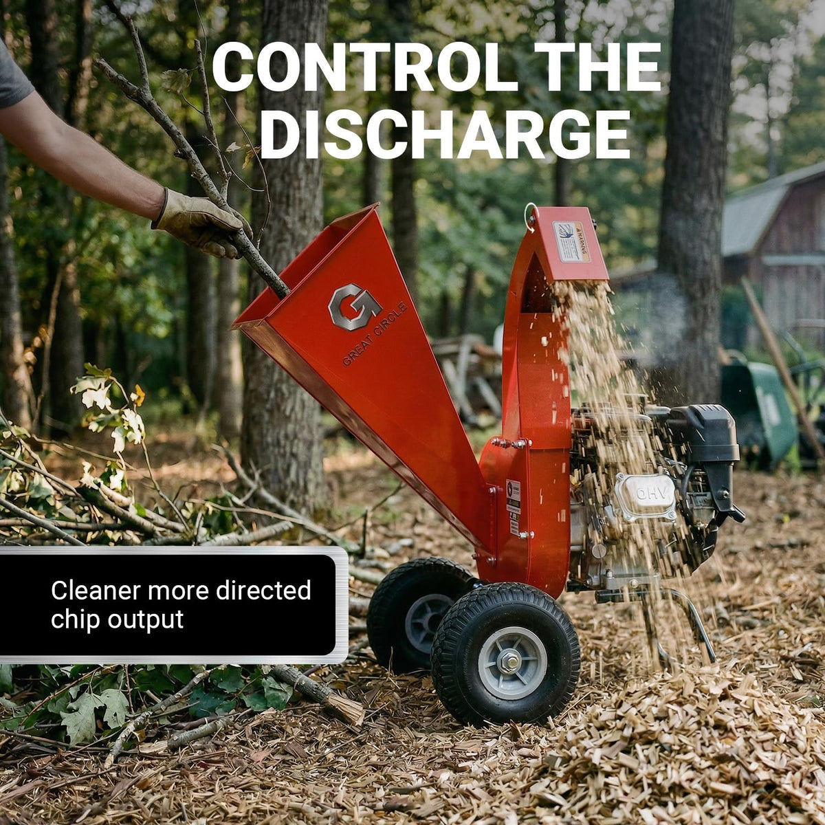 Shredded mulch output from the GreatCircleUSA Mini Wood Chipper for garden beds