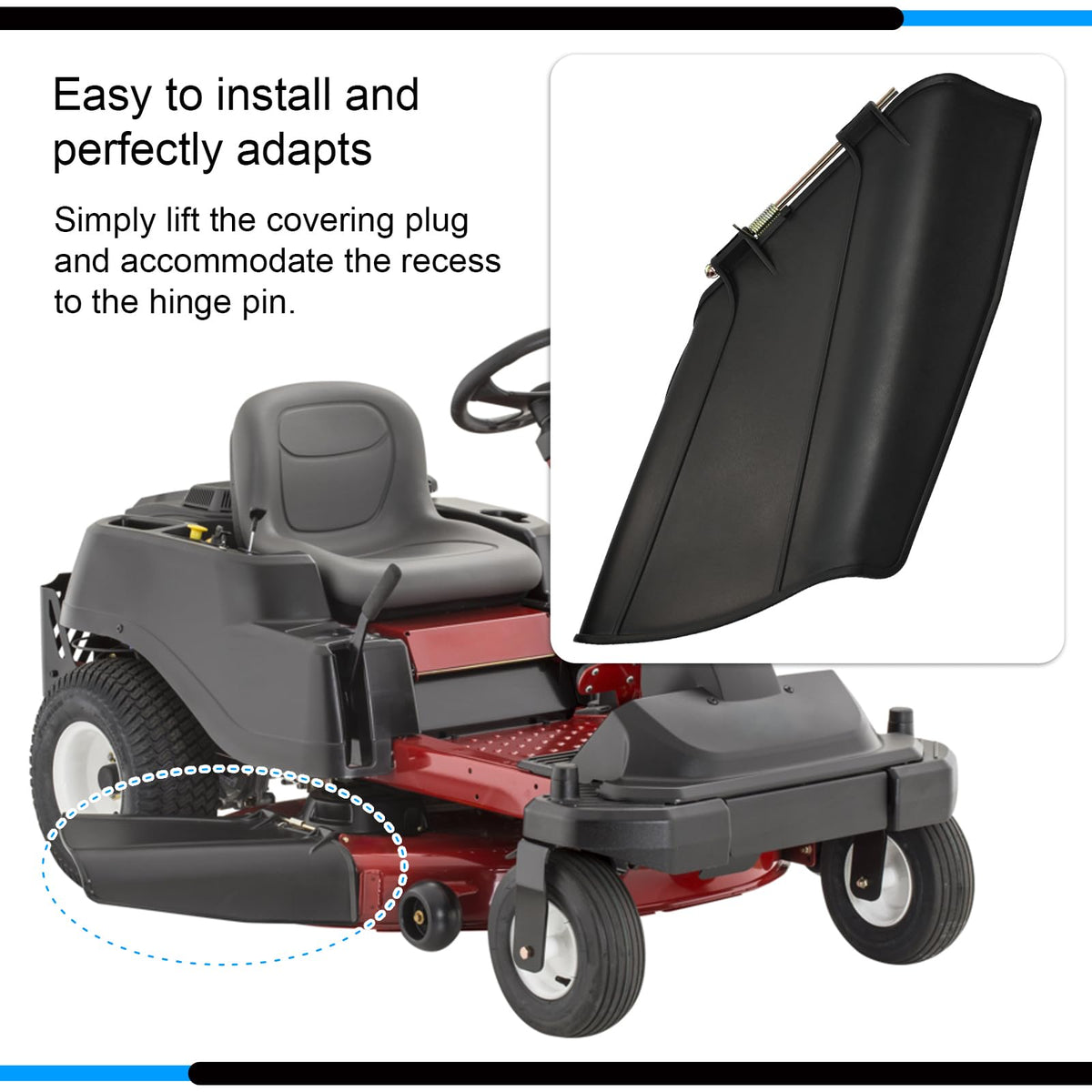 Greatshow deflector chute for TimeCutter SW4200 promotes even grass dispersal.