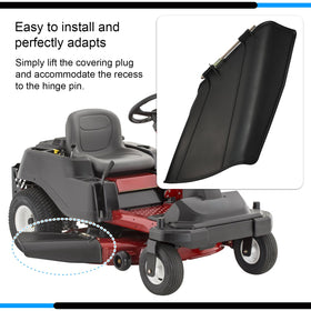 Greatshow deflector chute for TimeCutter SW4200 promotes even grass dispersal.