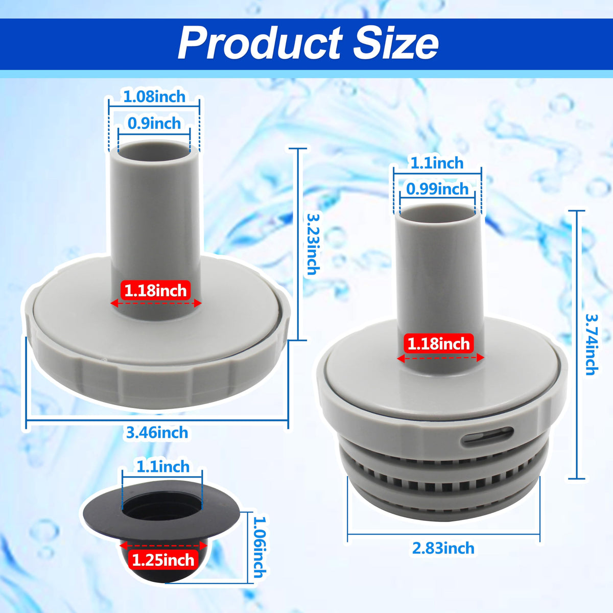 GREATUS 25022E inlet nozzle closeup enabling smooth pool water flow