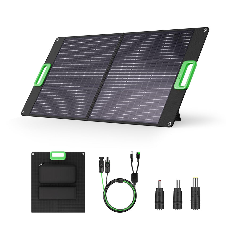 GRECELL 100W foldable solar panel for rapid outdoor charging on the go
