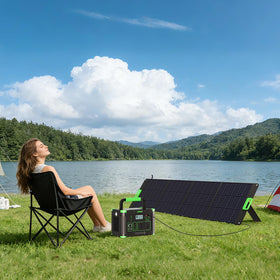 Compact folded profile of GRECELL 200W for easy storage.