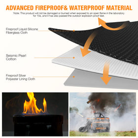 GRECELL fireproof carrying case side mesh pockets store cables neatly.
