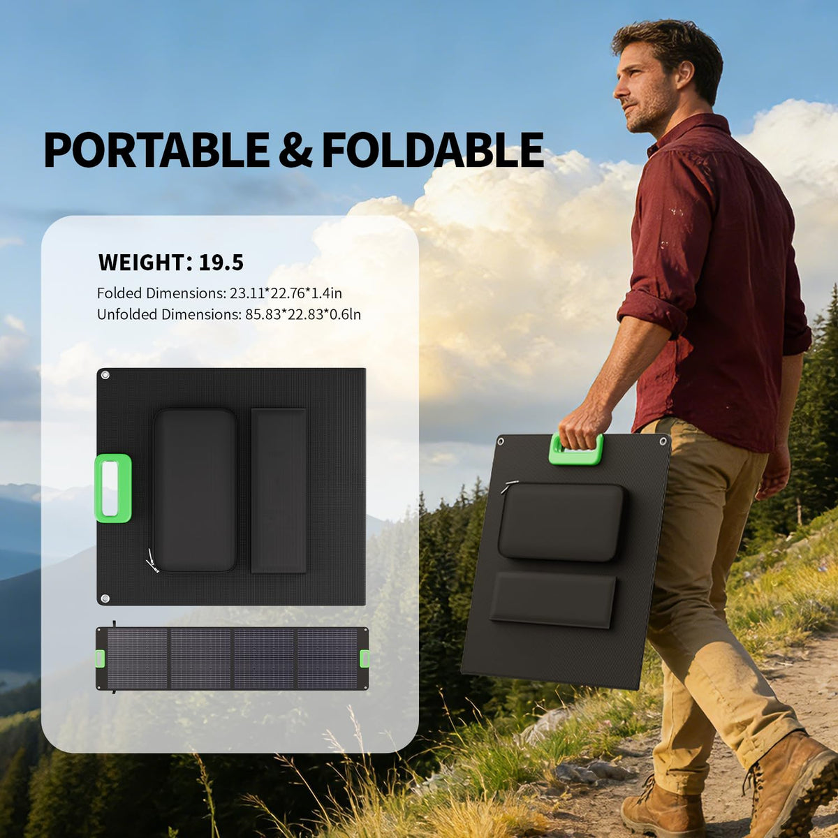 Kickstands deployed on GRECELL panel for optimal sun angle.