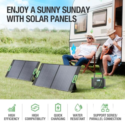 GRECELL rugged outdoors-ready solar panel with organized zippered pouch.