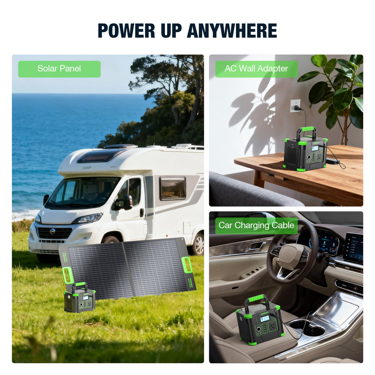 GRECELL portable power station suits RV and camping setups.