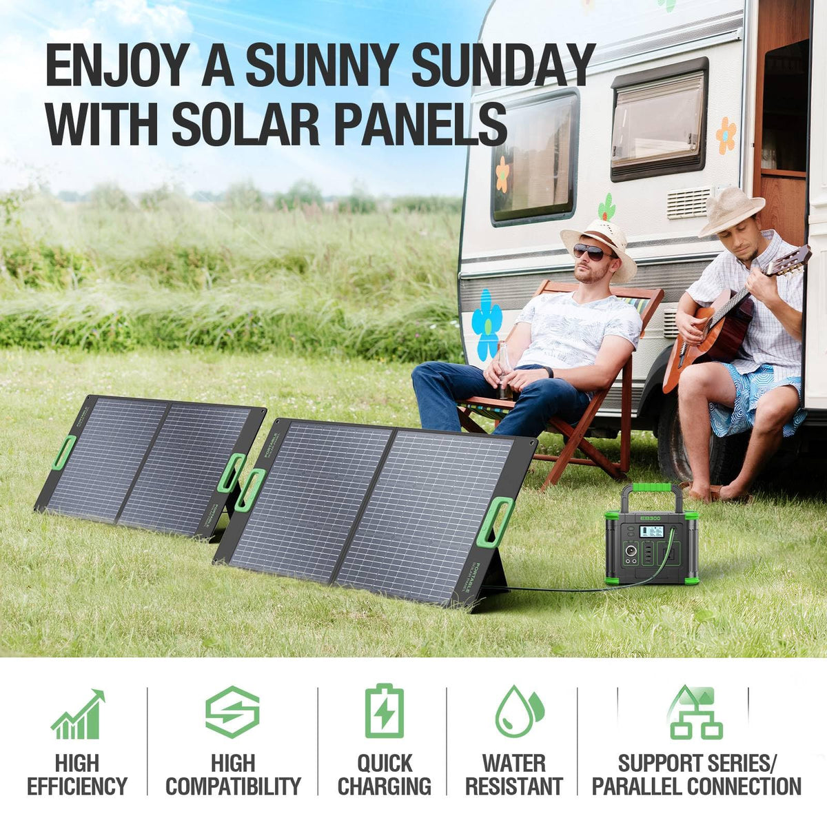 GRECELL panel connectors and adapters support versatile solar charging compatibility.
